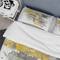 Designart 'Moving In and Out of Traffic II Yellow Grey' Geometric Bedding Set - Duvet Cover & Shams